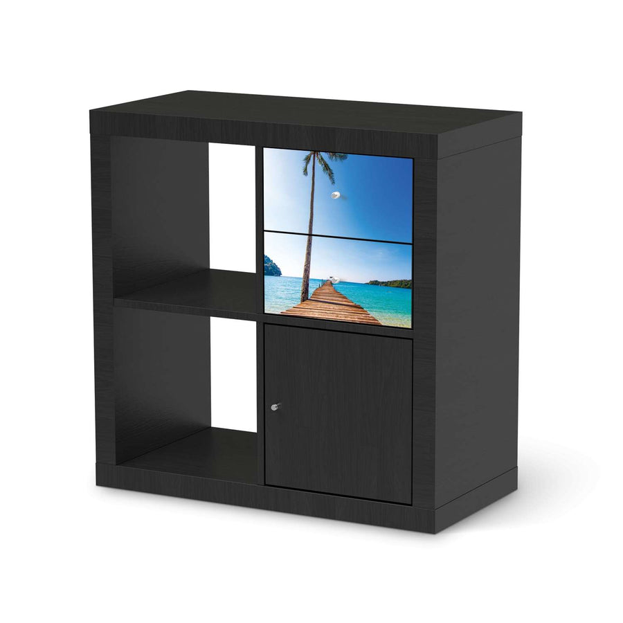 Möbelfolie Caribbean - IKEA Kallax Regal Schubladen - schwarz