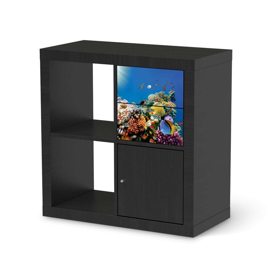 Möbelfolie Coral Reef - IKEA Kallax Regal Schubladen - schwarz