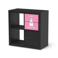 Möbelfolie Dalai Llama - IKEA Kallax Regal Schubladen - schwarz
