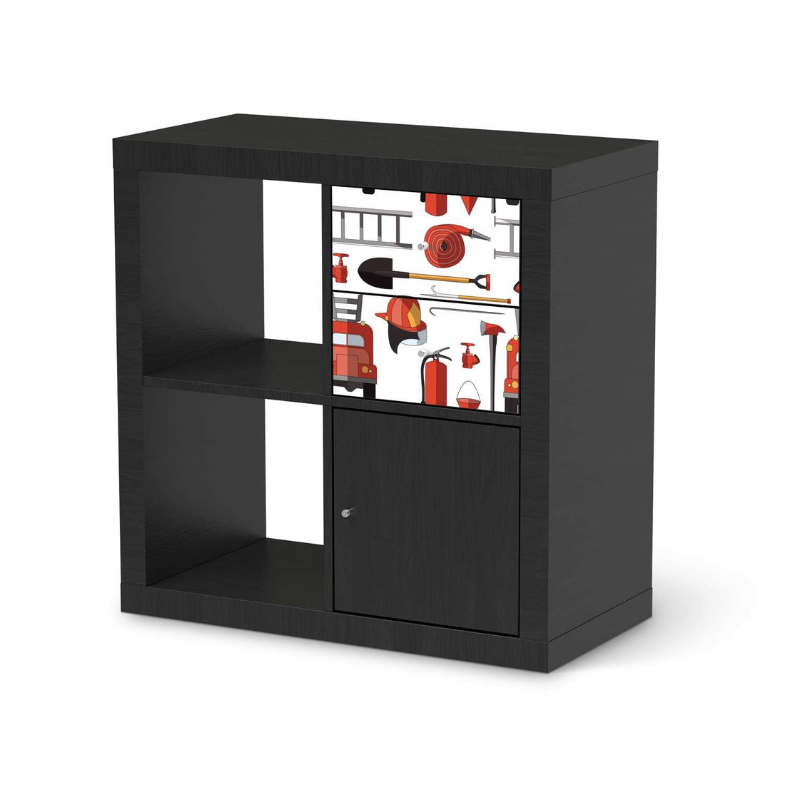 Möbelfolie Firefighter - IKEA Kallax Regal Schubladen - schwarz