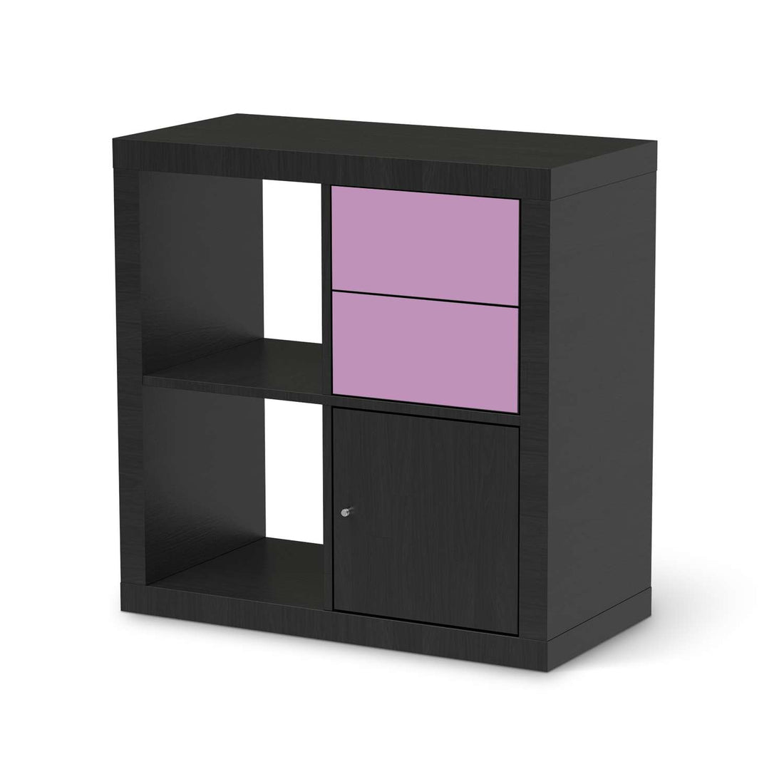 Möbelfolie Flieder Light - IKEA Kallax Regal Schubladen - schwarz
