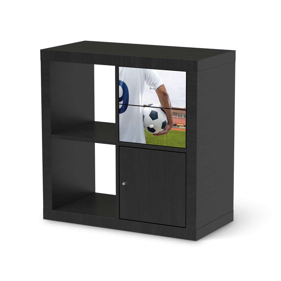 Möbelfolie Footballmania - IKEA Kallax Regal Schubladen - schwarz