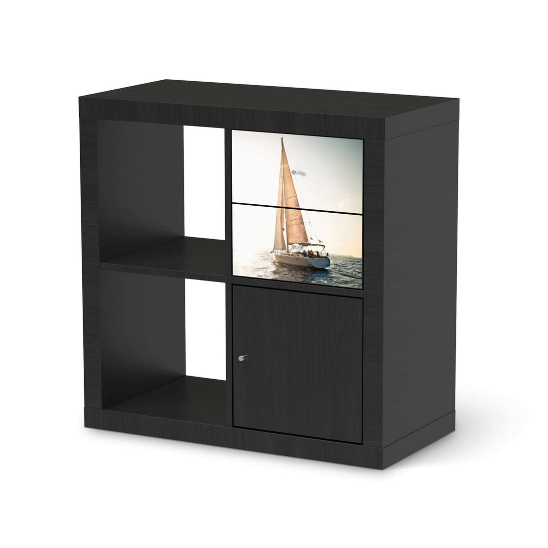 Möbelfolie Freedom - IKEA Kallax Regal Schubladen - schwarz