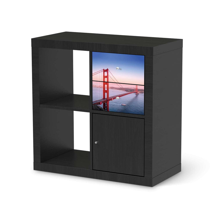 Möbelfolie Golden Gate - IKEA Kallax Regal Schubladen - schwarz
