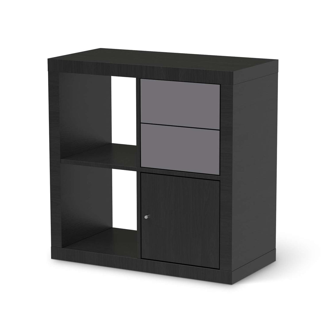 Möbelfolie Grau Light - IKEA Kallax Regal Schubladen - schwarz