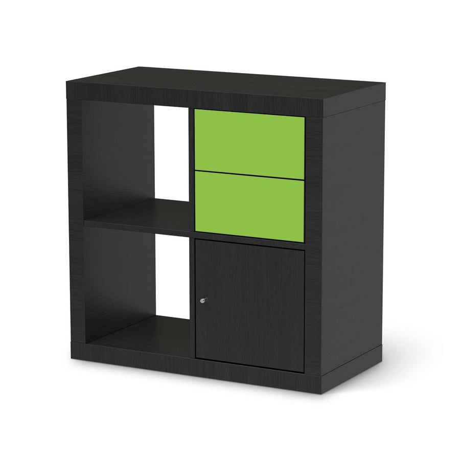 Möbelfolie Hellgrün Dark - IKEA Kallax Regal Schubladen - schwarz