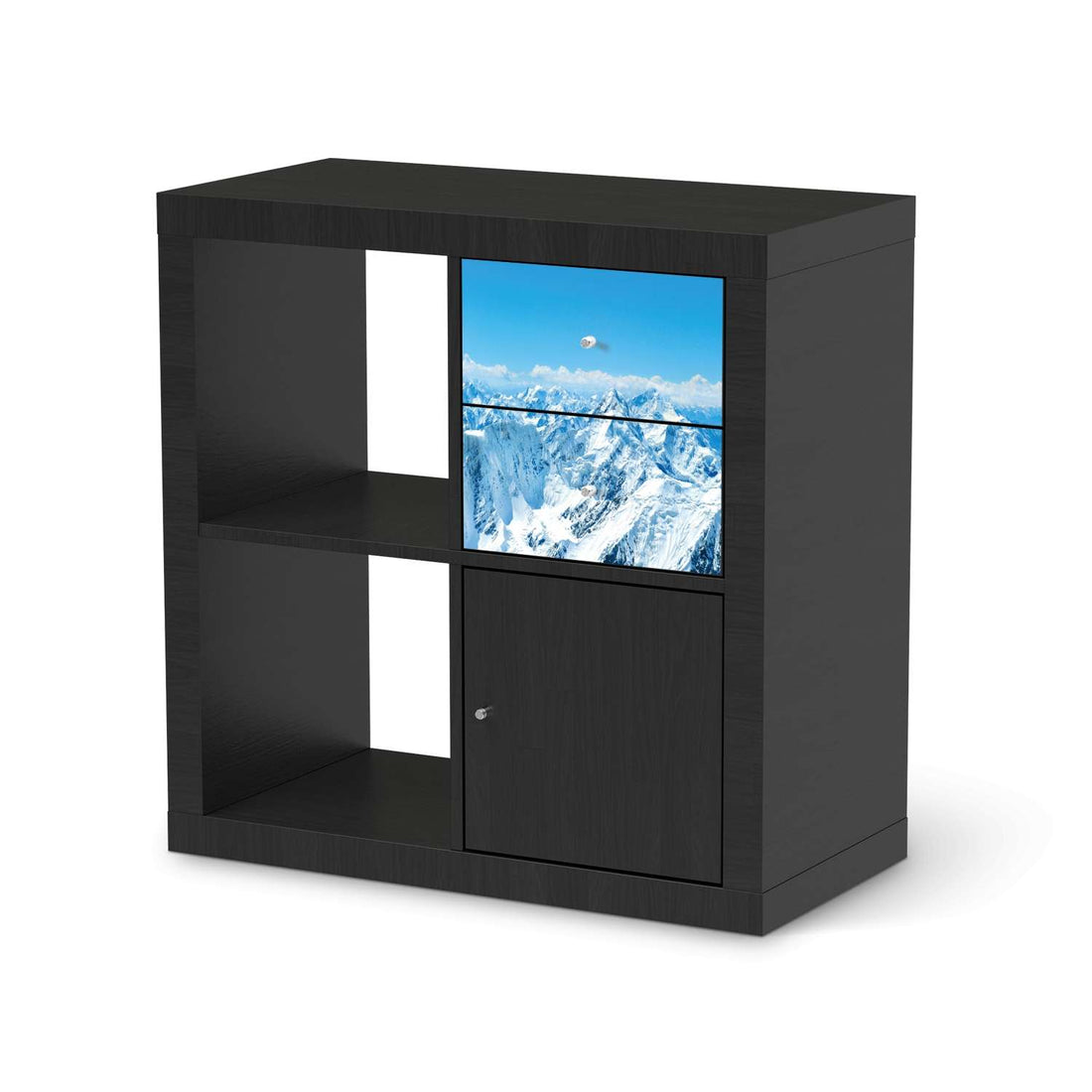 Möbelfolie Himalaya - IKEA Kallax Regal Schubladen - schwarz