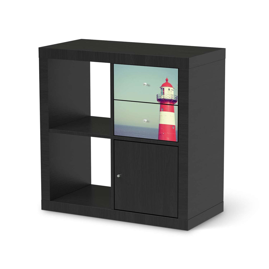 Möbelfolie Leuchtturm - IKEA Kallax Regal Schubladen - schwarz