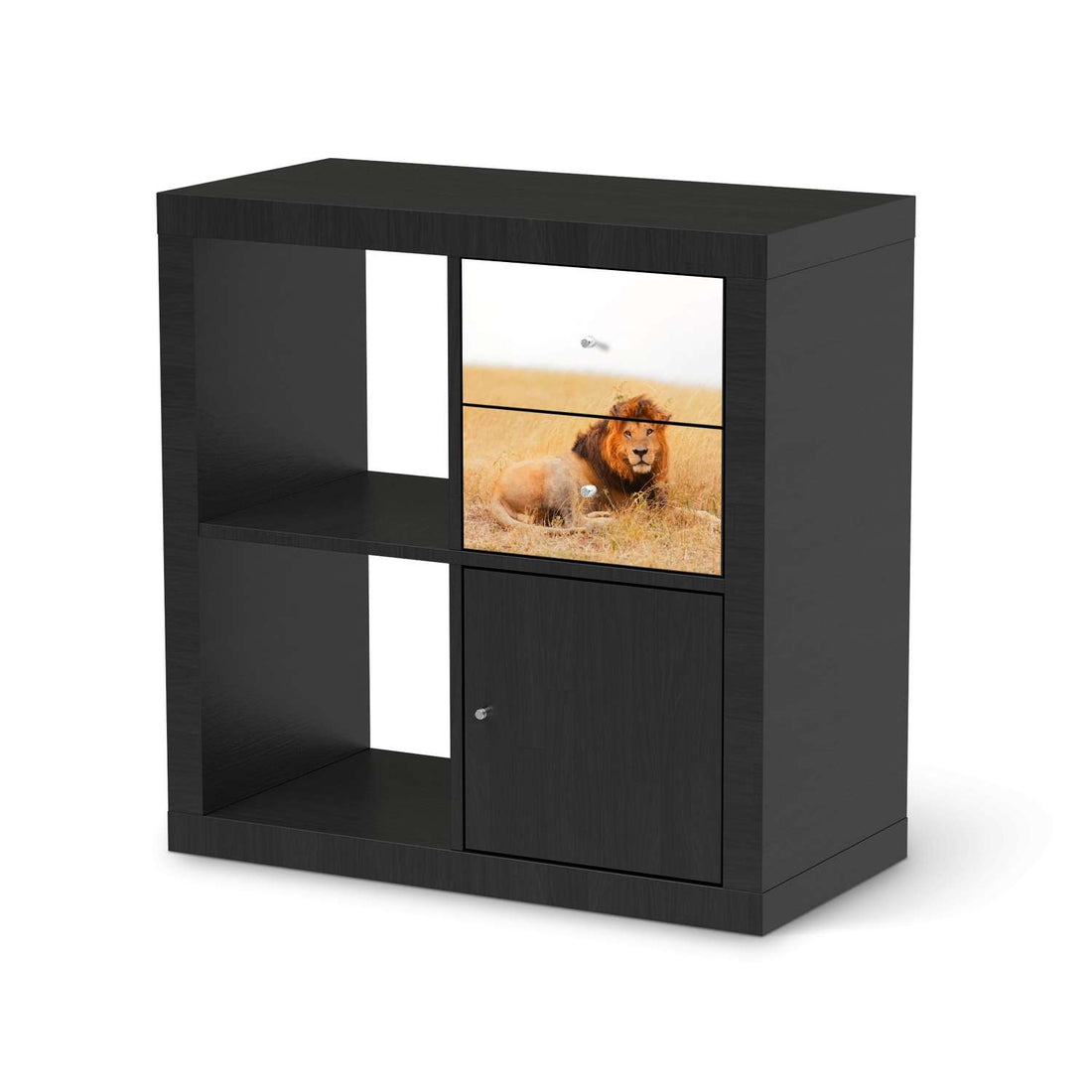 Möbelfolie Lion King - IKEA Kallax Regal Schubladen - schwarz