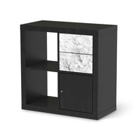 Möbelfolie Marmor weiß - IKEA Kallax Regal Schubladen - schwarz