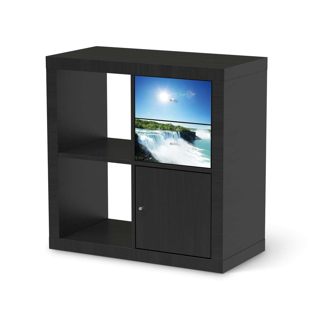 Möbelfolie Niagara Falls - IKEA Kallax Regal Schubladen - schwarz