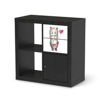 Möbelfolie Nilpferd mit Herz - IKEA Kallax Regal Schubladen - schwarz