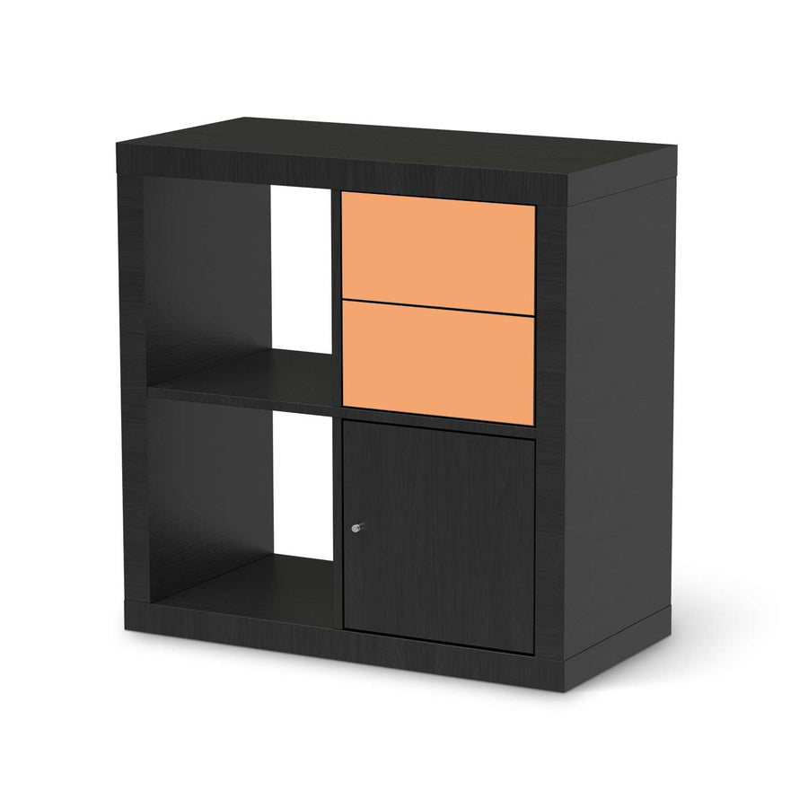 Möbelfolie Orange Light - IKEA Kallax Regal Schubladen - schwarz