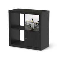 Möbelfolie Penguin Family - IKEA Kallax Regal Schubladen - schwarz