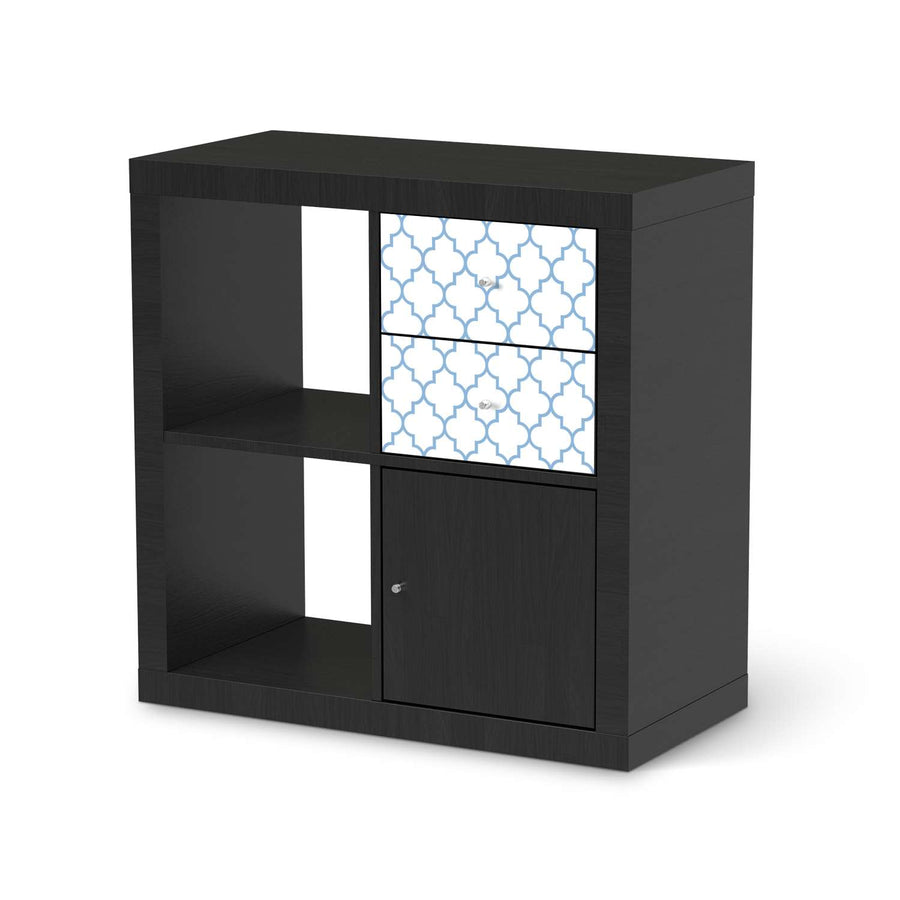 Möbelfolie Retro Pattern - Blau - IKEA Kallax Regal Schubladen - schwarz