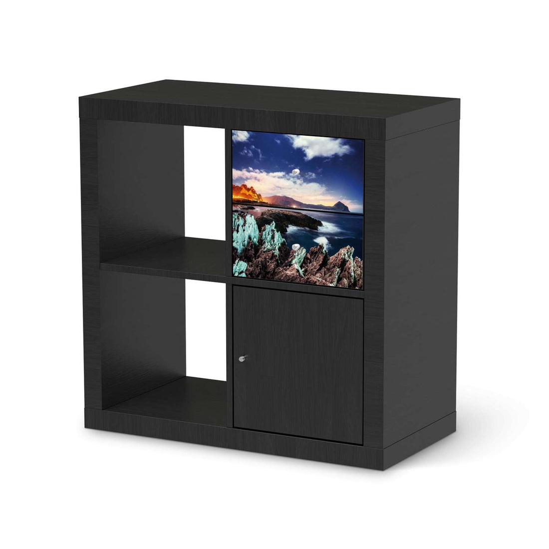 Möbelfolie Seaside - IKEA Kallax Regal Schubladen - schwarz