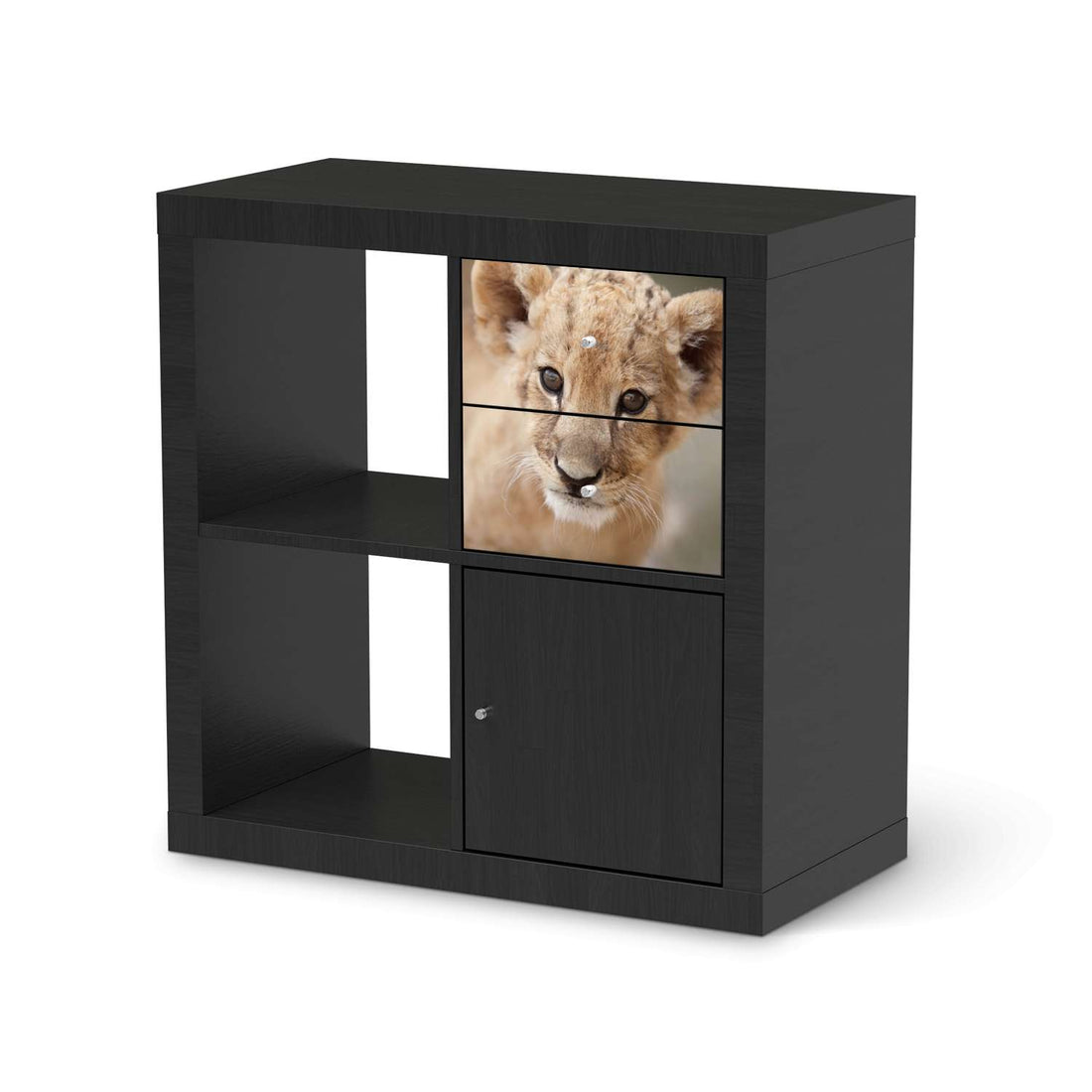 Möbelfolie Simba - IKEA Kallax Regal Schubladen - schwarz
