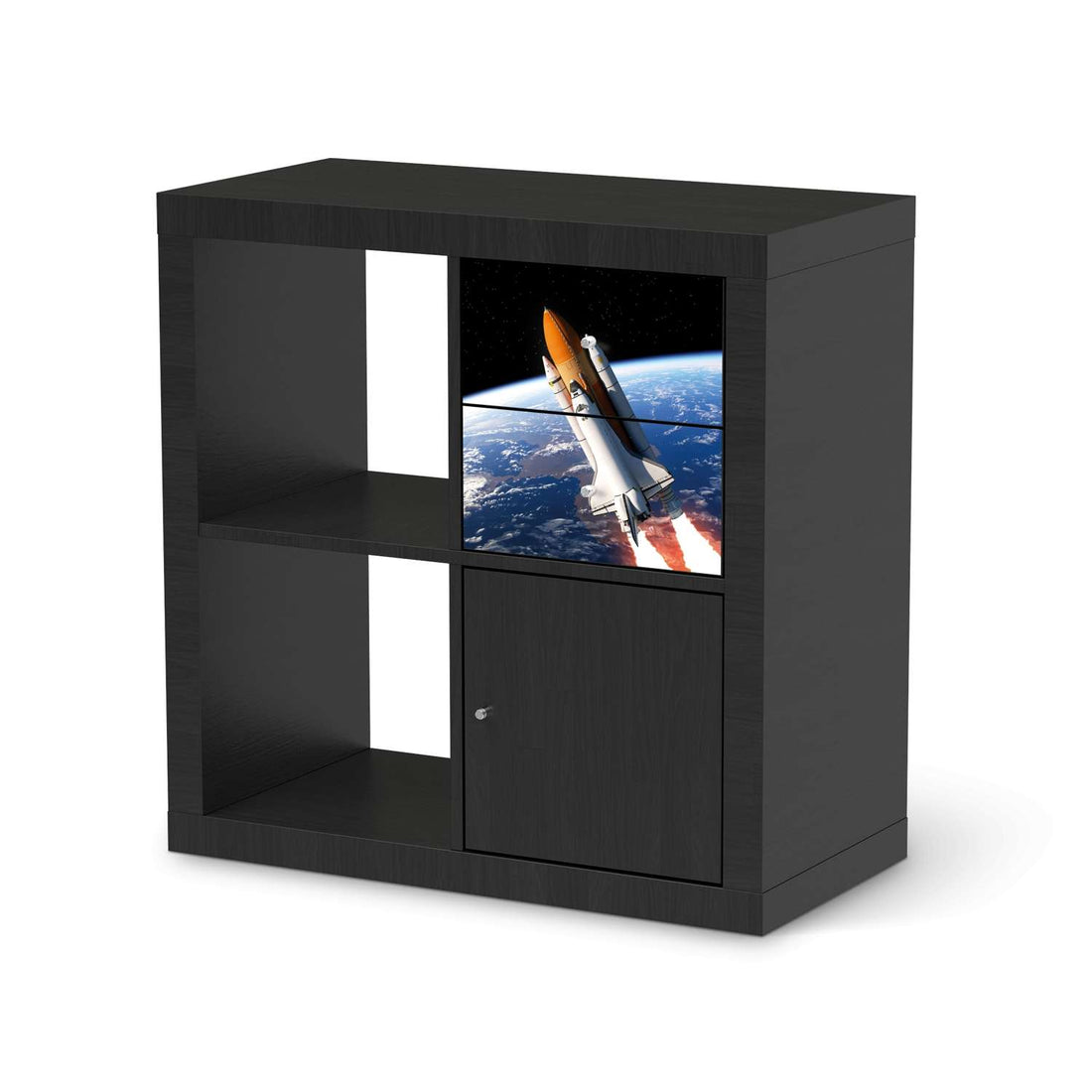 Möbelfolie Space Traveller - IKEA Kallax Regal Schubladen - schwarz