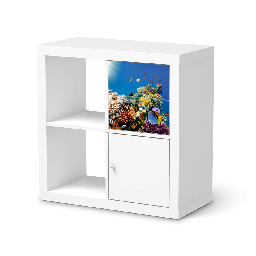 Möbelfolie Coral Reef - IKEA Kallax Regal Schubladen  - weiss