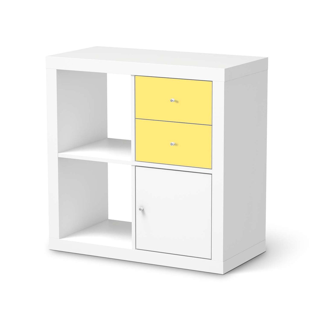 Möbelfolie Gelb Light - IKEA Kallax Regal Schubladen  - weiss