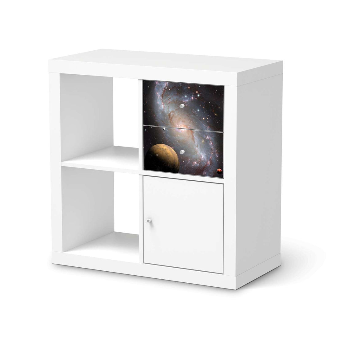 Möbelfolie Milky Way - IKEA Kallax Regal Schubladen  - weiss