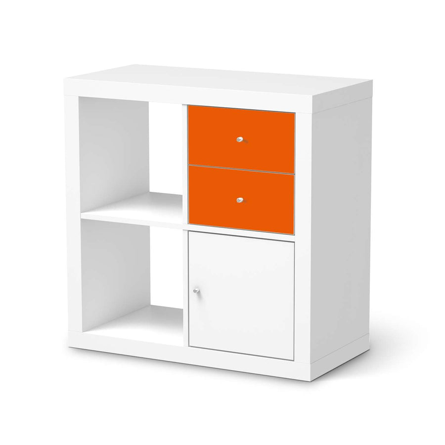 Möbelfolie Orange Dark - IKEA Kallax Regal Schubladen  - weiss