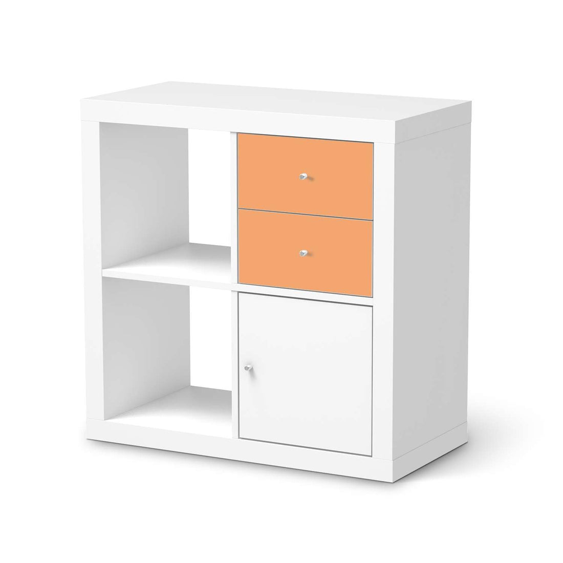 Möbelfolie Orange Light - IKEA Kallax Regal Schubladen  - weiss