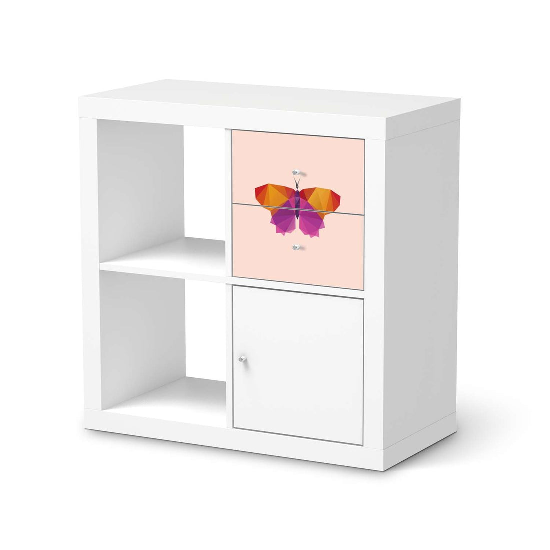 Möbelfolie Origami Butterfly - IKEA Kallax Regal Schubladen  - weiss