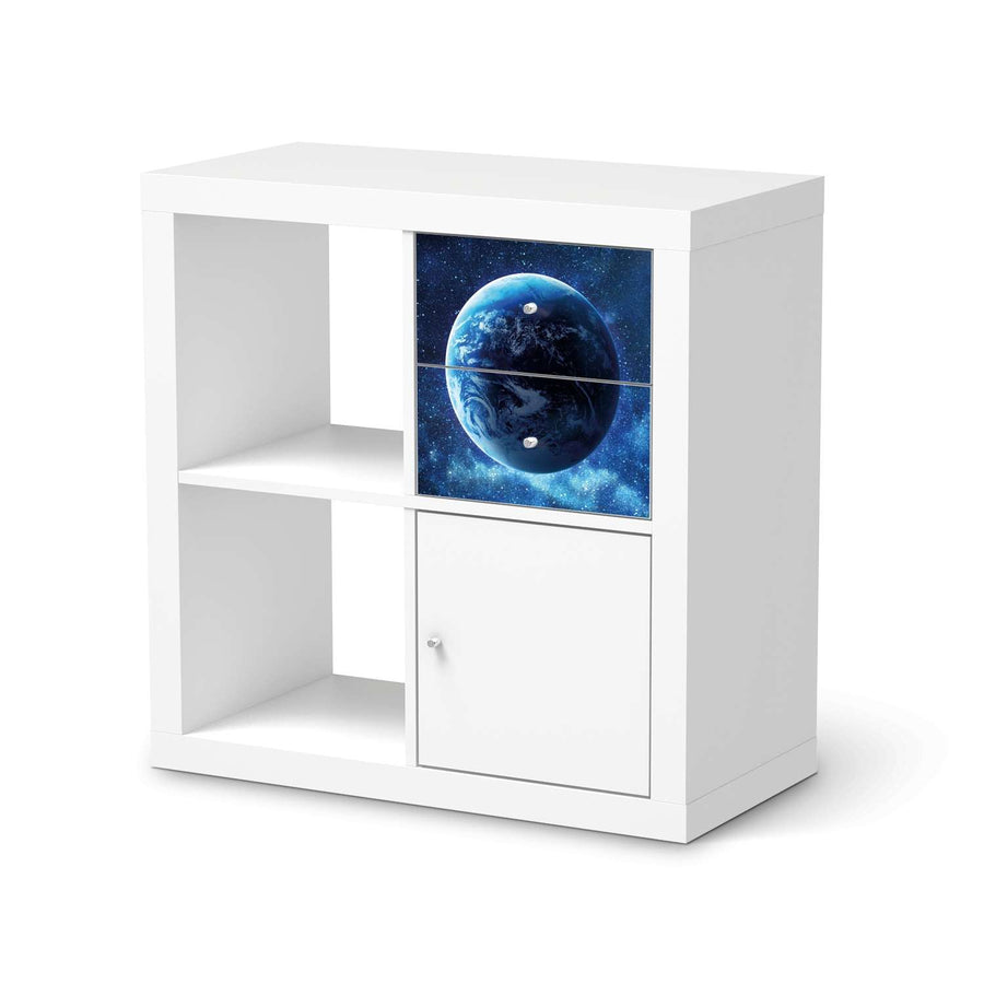 Möbelfolie Planet Blue - IKEA Kallax Regal Schubladen  - weiss