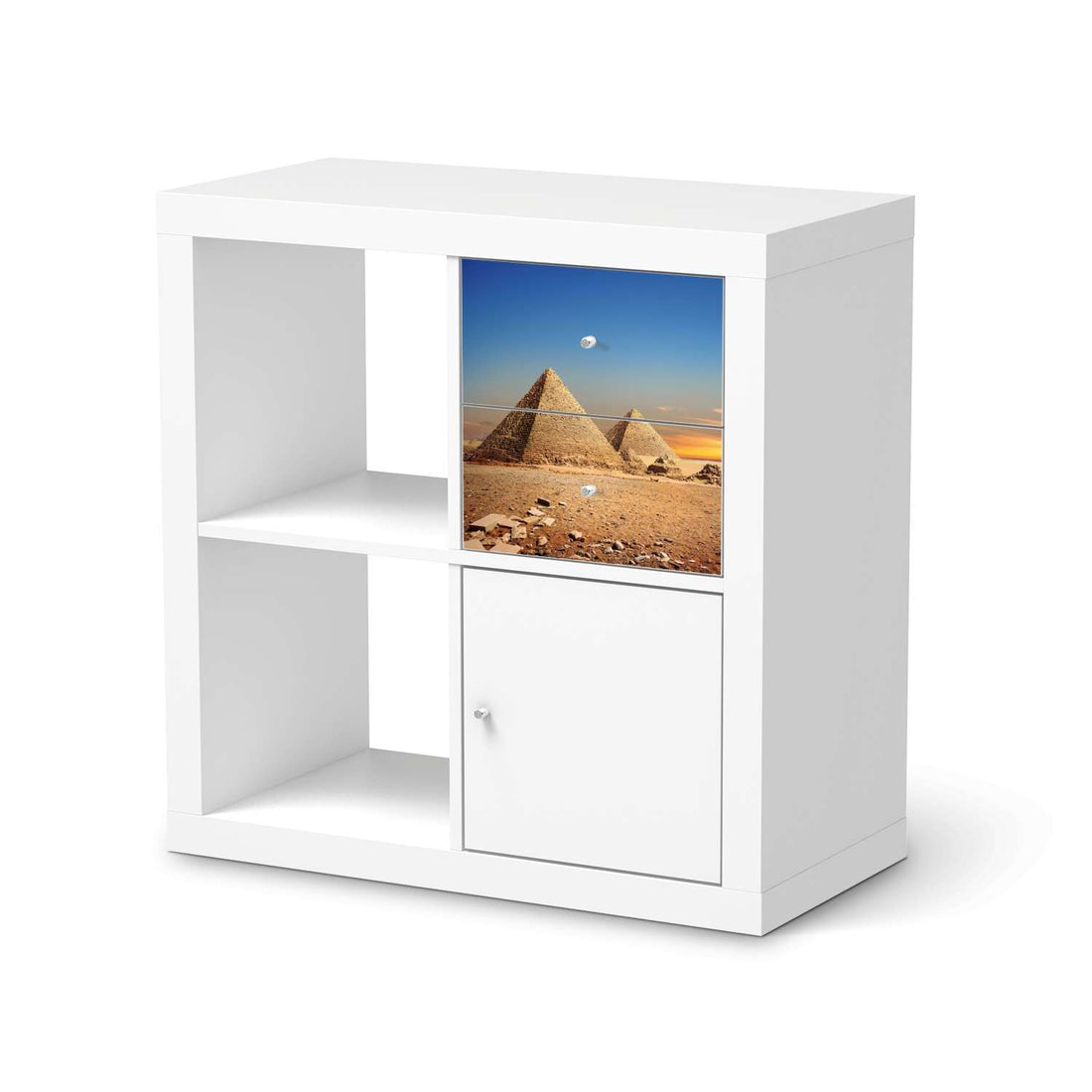 Möbelfolie Pyramids - IKEA Kallax Regal Schubladen  - weiss