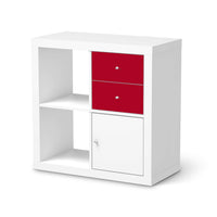 Möbelfolie Rot Dark - IKEA Kallax Regal Schubladen  - weiss