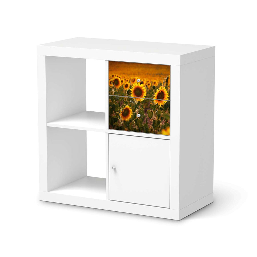 Möbelfolie Sunflowers - IKEA Kallax Regal Schubladen  - weiss