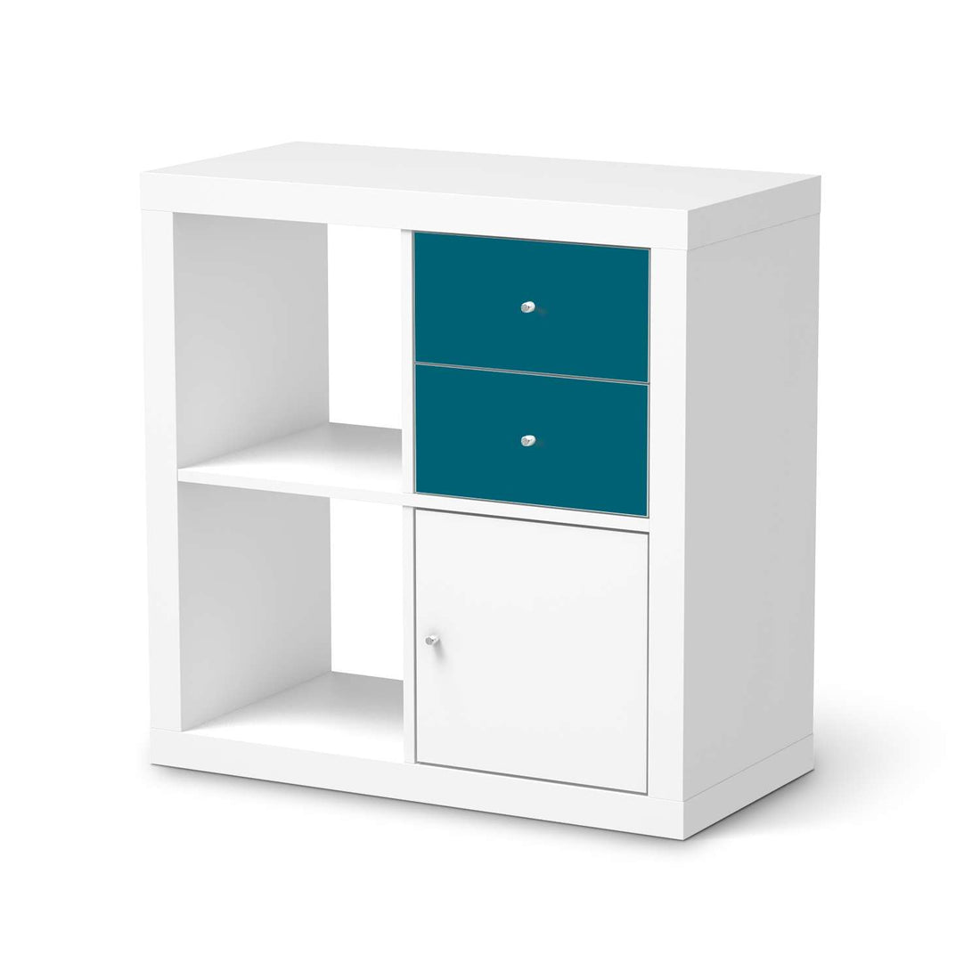 Möbelfolie Türkisgrün Dark - IKEA Kallax Regal Schubladen  - weiss