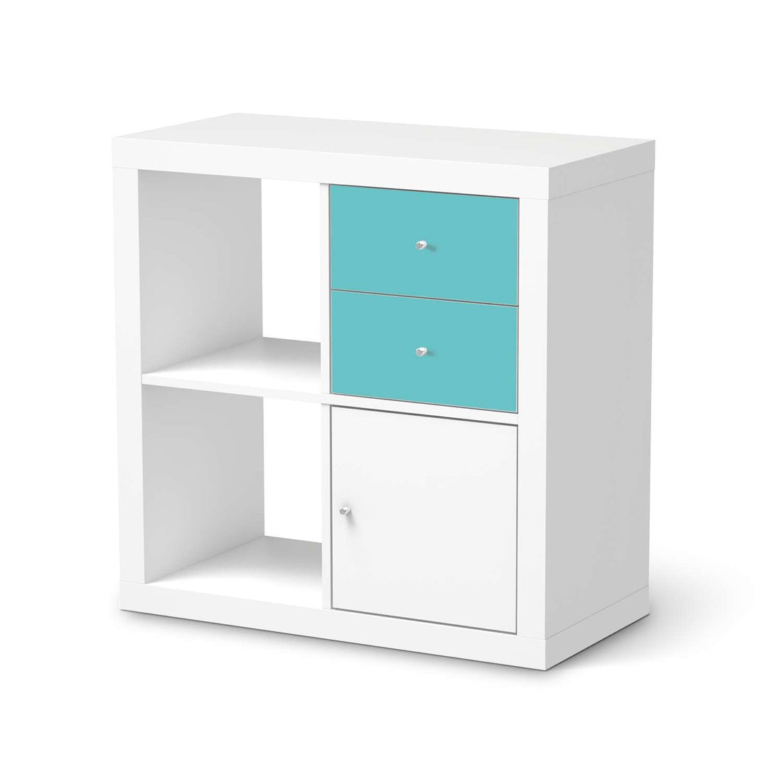 Möbelfolie Türkisgrün Light - IKEA Kallax Regal Schubladen  - weiss