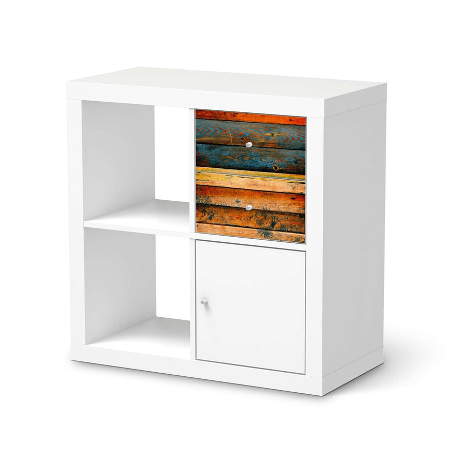 Möbelfolie Wooden - IKEA Kallax Regal Schubladen  - weiss