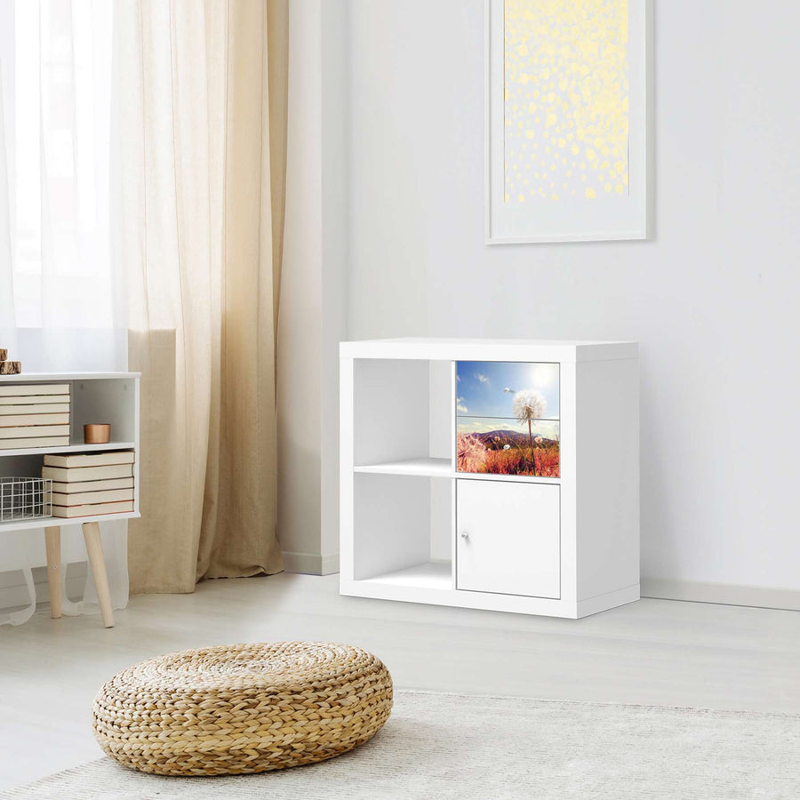Möbelfolie Dandelion - IKEA Kallax Regal Schubladen - Wohnzimmer