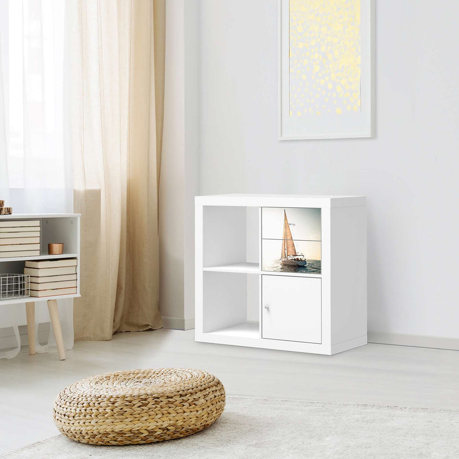 Möbelfolie Freedom - IKEA Kallax Regal Schubladen - Wohnzimmer