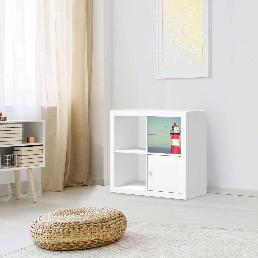 Möbelfolie Leuchtturm - IKEA Kallax Regal Schubladen - Wohnzimmer