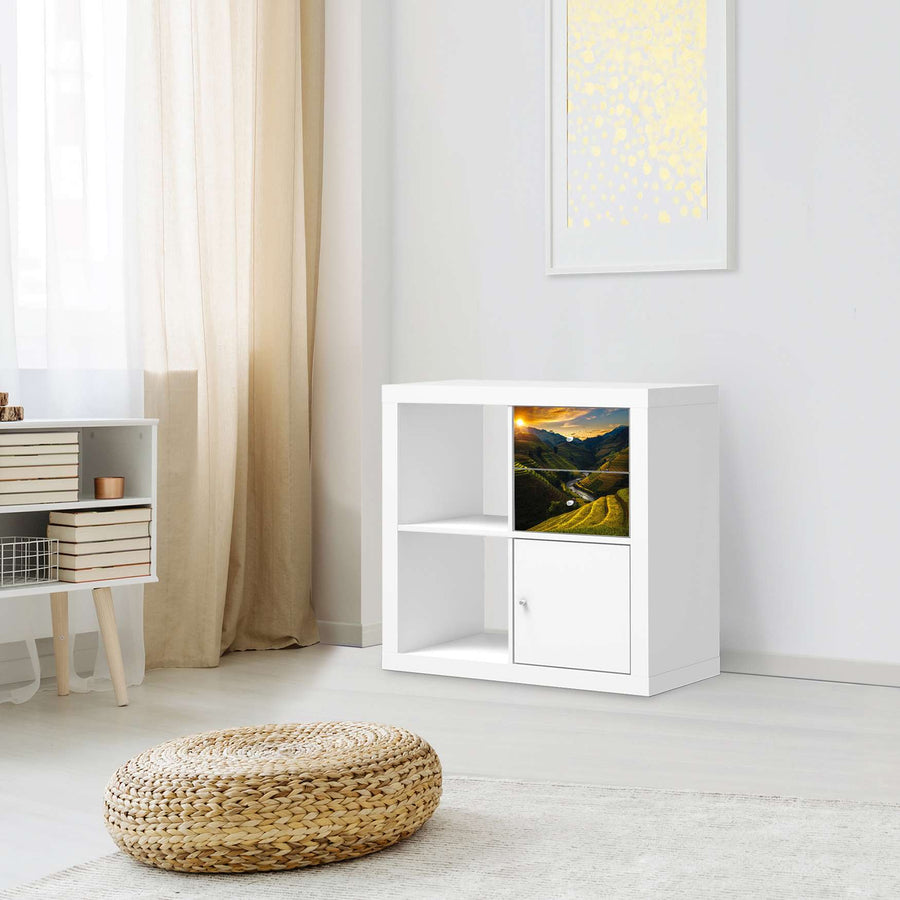 Möbelfolie Reisterrassen - IKEA Kallax Regal Schubladen - Wohnzimmer