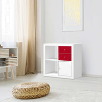 Möbelfolie Rot Dark - IKEA Kallax Regal Schubladen - Wohnzimmer