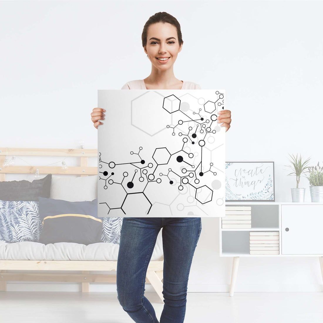 Möbelfolie Atomic 1 - IKEA Lack Tisch 55x55 cm - Folie
