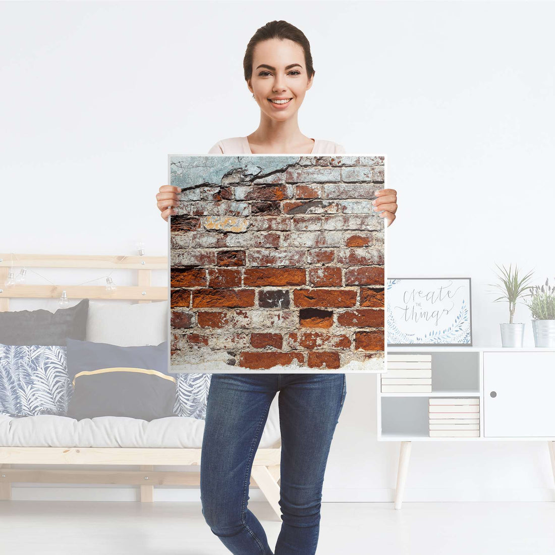 Möbelfolie Backstein - IKEA Lack Tisch 55x55 cm - Folie