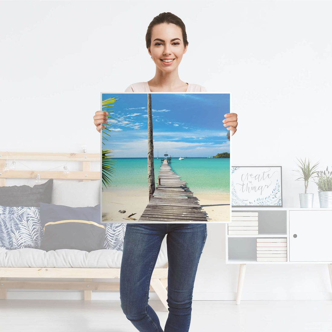 Möbelfolie Blue Water - IKEA Lack Tisch 55x55 cm - Folie