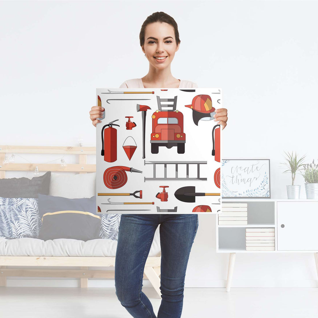 Möbelfolie Firefighter - IKEA Lack Tisch 55x55 cm - Folie