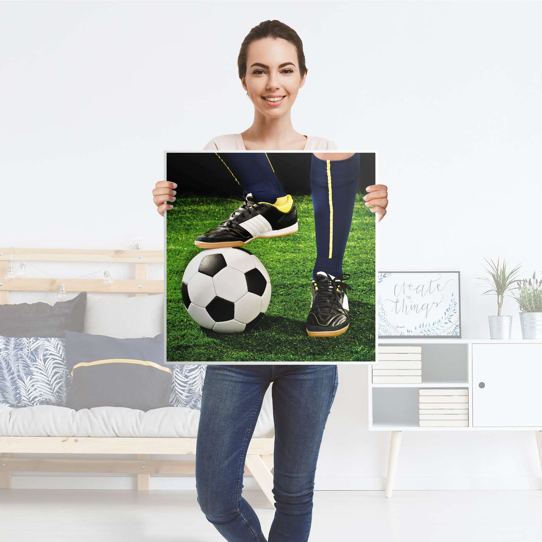 Möbelfolie Fussballstar - IKEA Lack Tisch 55x55 cm - Folie