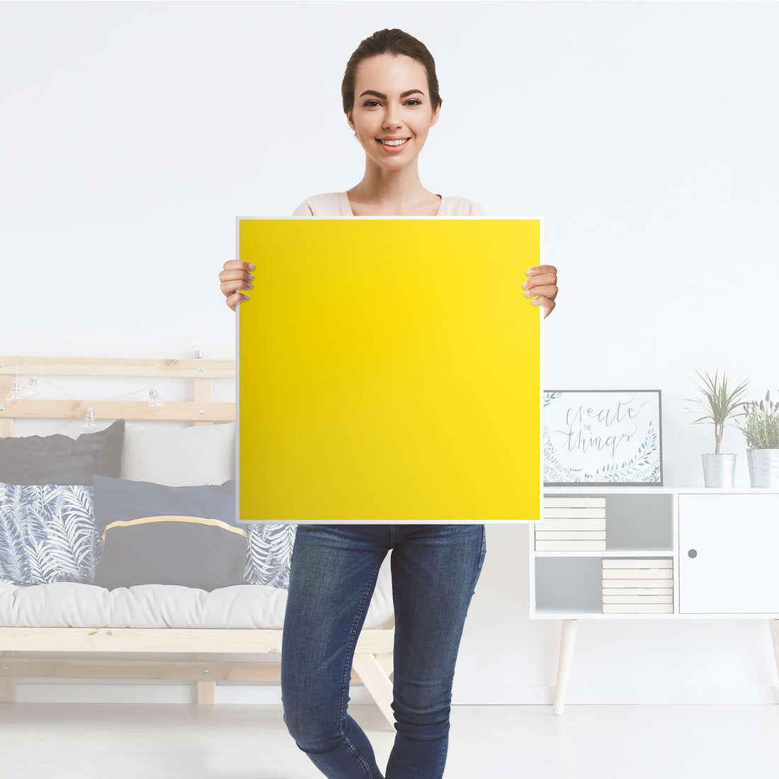 Möbelfolie Gelb Dark - IKEA Lack Tisch 55x55 cm - Folie
