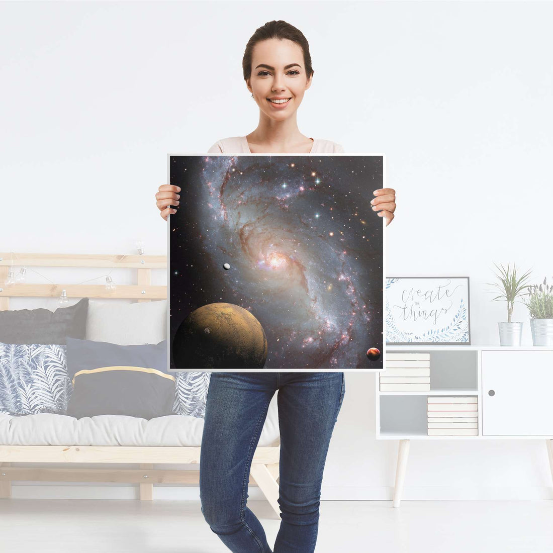 Möbelfolie Milky Way - IKEA Lack Tisch 55x55 cm - Folie