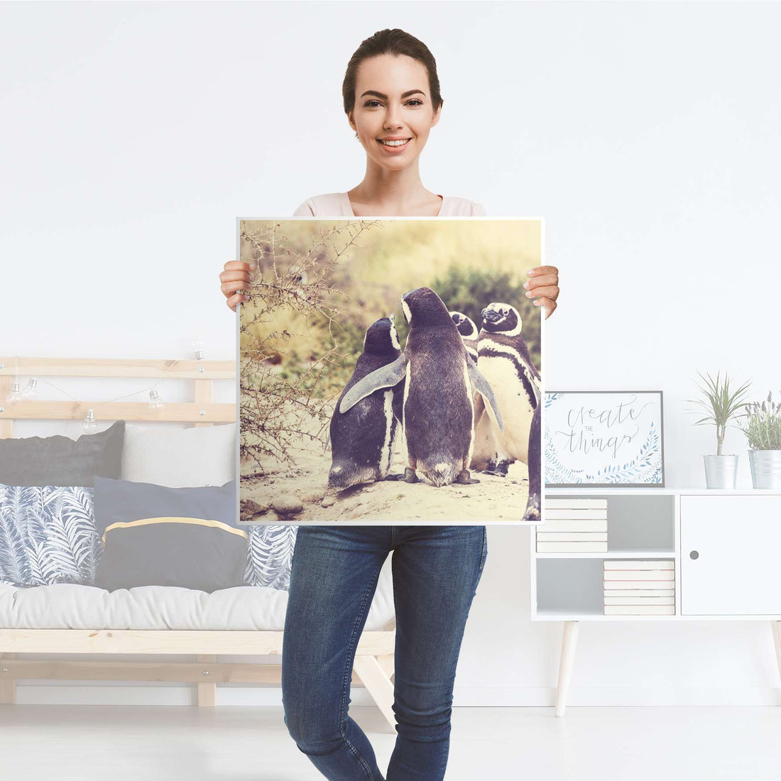 Möbelfolie Pingu Friendship - IKEA Lack Tisch 55x55 cm - Folie