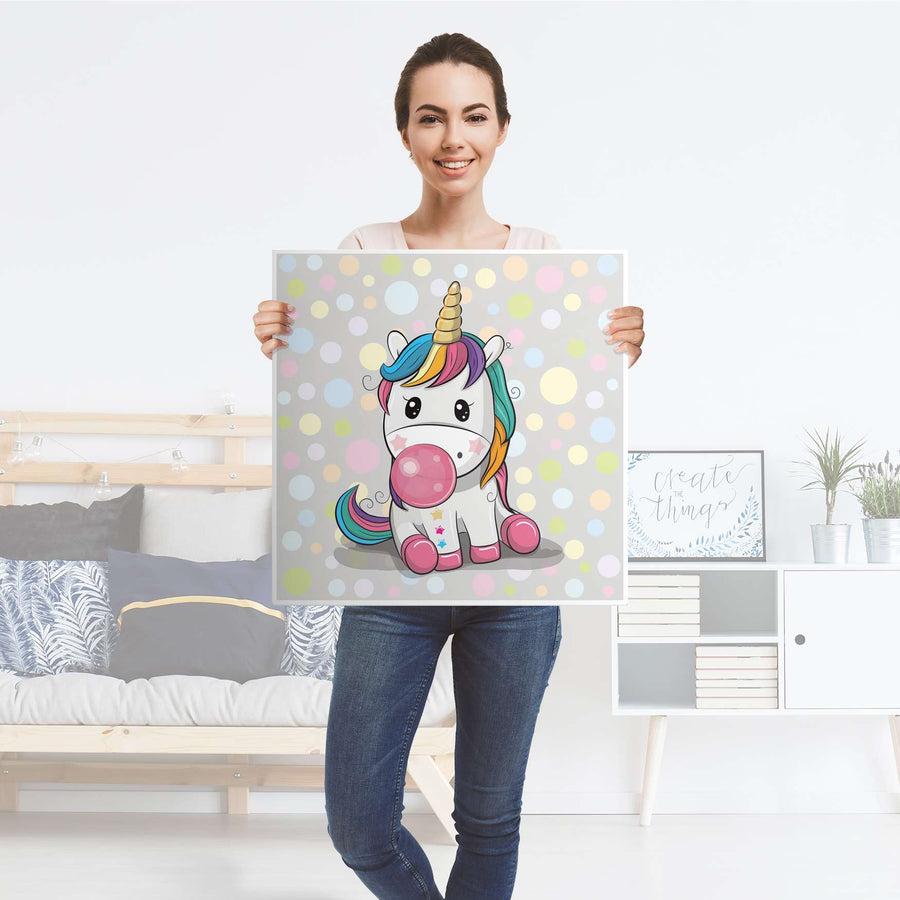 Möbelfolie Rainbow das Einhorn - IKEA Lack Tisch 55x55 cm - Folie