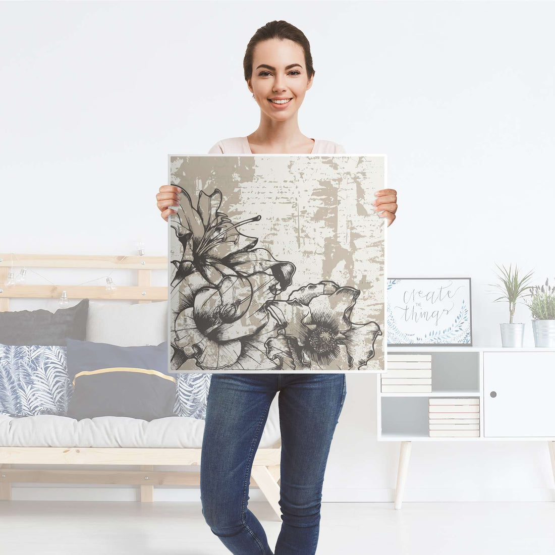 Möbelfolie Styleful Vintage 1 - IKEA Lack Tisch 55x55 cm - Folie